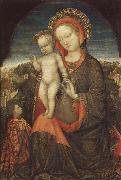 Jacopo Bellini Madonna and Child Adored by Lionello d'Este oil on canvas